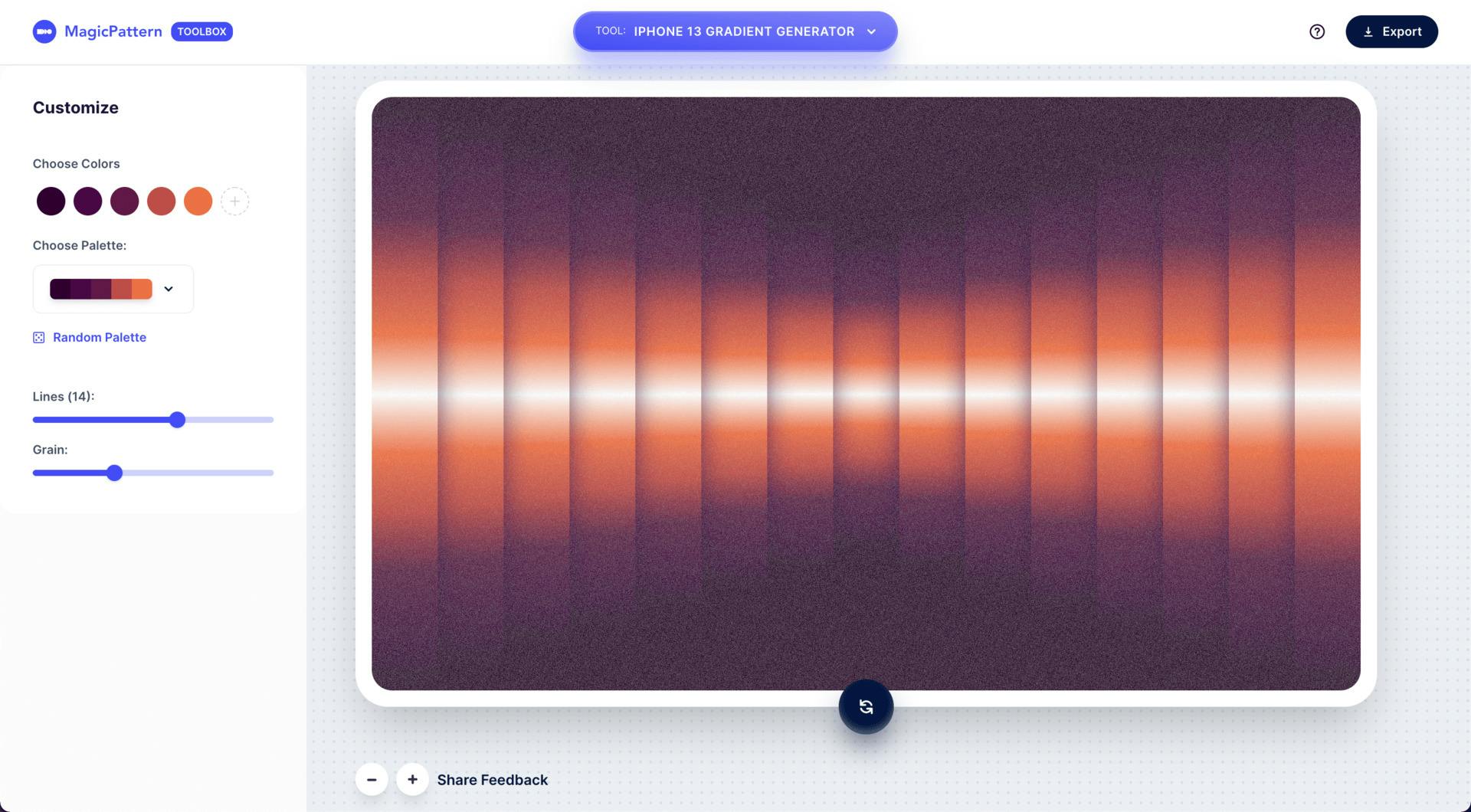 iPhone 13 Gradient Generator – By the MagicPattern design toolbox