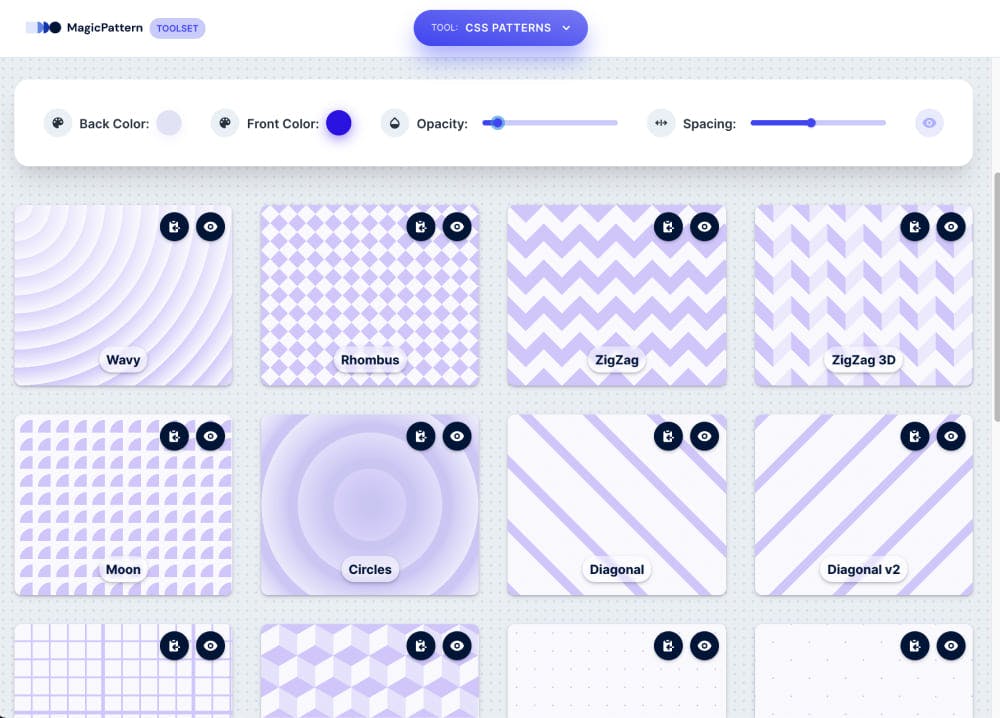 CSS Pattern Generator – By the MagicPattern design toolbox