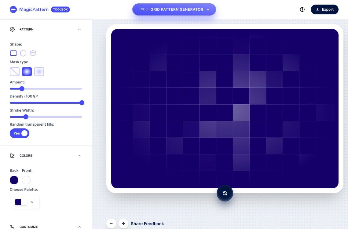 Grid Pattern Generator – By the MagicPattern design toolbox